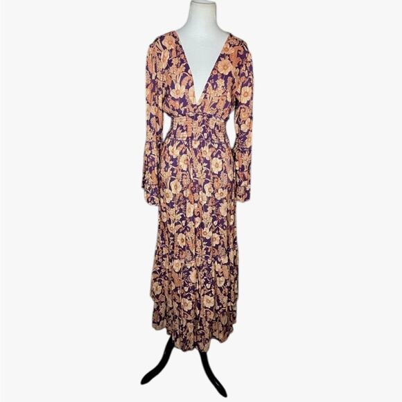 NWOT Angie Long Sleeve Floral Print Tiered Maxi Dress – Sz S - Picture 3 of 9
